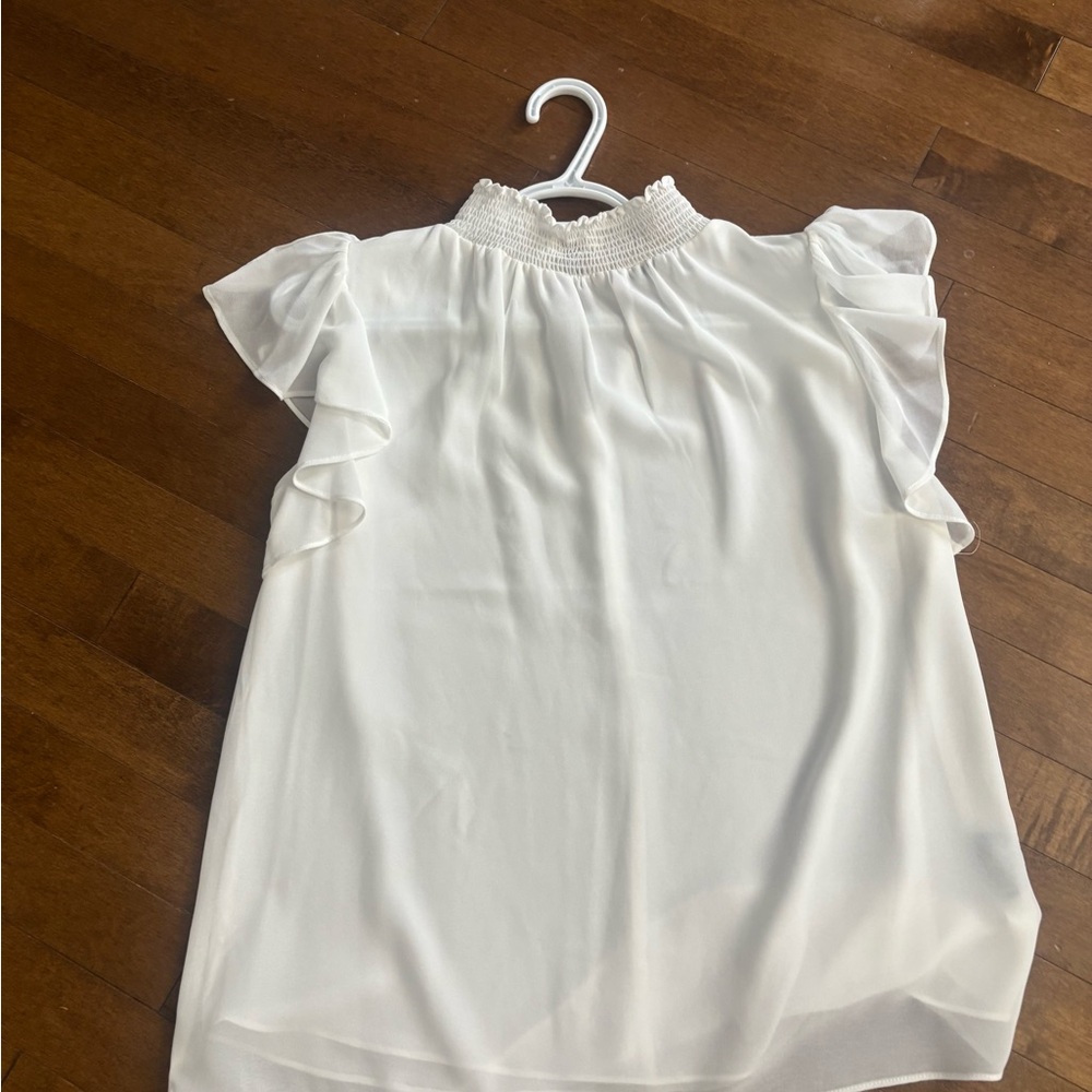 Elegant White Ruffle Sleeve Top
